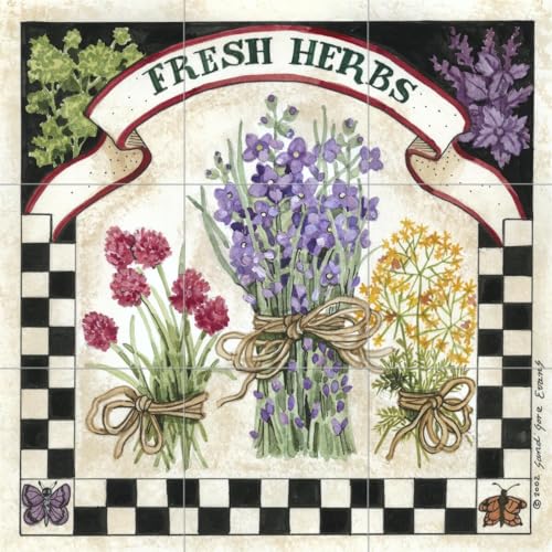 Ceramic Backsplash Tile Mural Kitchen Kitchen - Fresh Herbs - Sandi Gore Evans