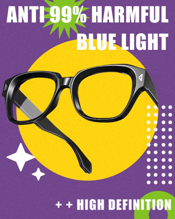 Image of VISOONE Acetate Blue Light Blocking Glasses Square with Anti Computer Glare for Gaming Women and Men GROUSE