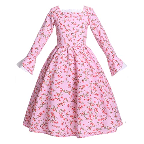 Disfraz Colonial Niñas Vestido Pionera Floral con Cuello Marinero miniatura 2