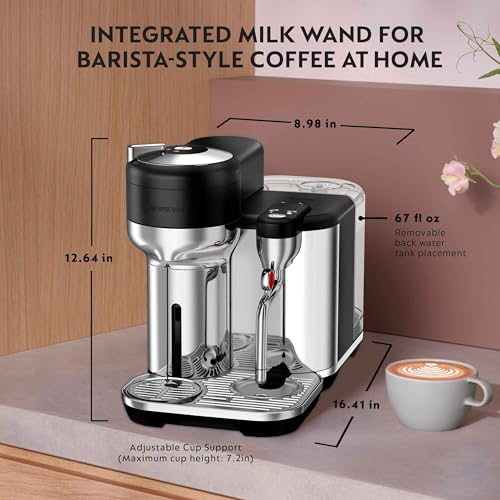 Image of Nespresso Vertuo Creatista Coffee and Espresso Maker by Breville, Black Truffle