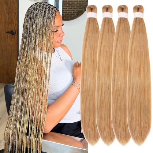 Honey Blonde Braiding Hair Pre Stretched Hypoallergenic