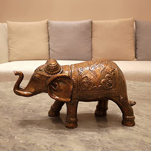Howfield Home Decor Wealth Elephant Statue - 14.6 Inch Big Elephant Figurine, Lucky Feng Shui Elephant Sculpture，House Warming Gift Home Décor (Bronze) #TOP7