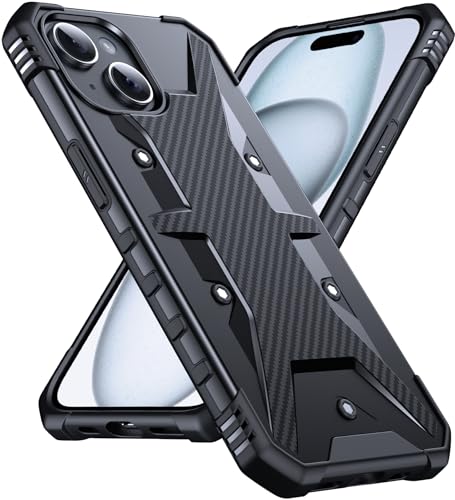 DASFOND Funda para iPhone 15，[2 en 1] [Prueba anticaída de 12 pies] Funda de protección Resistente, súper Militar, a Prueba de Golpes, Ligera, Protectora Compatible con iPhone 15 6.1'', Rojo