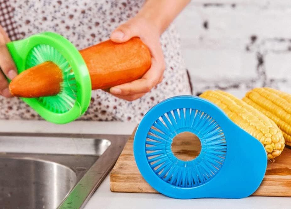 Miniatura 4 de Removedor de seda de maíz Limpiador de cepillo de limpieza de maíz Desilker de maíz de doble fila (verde)