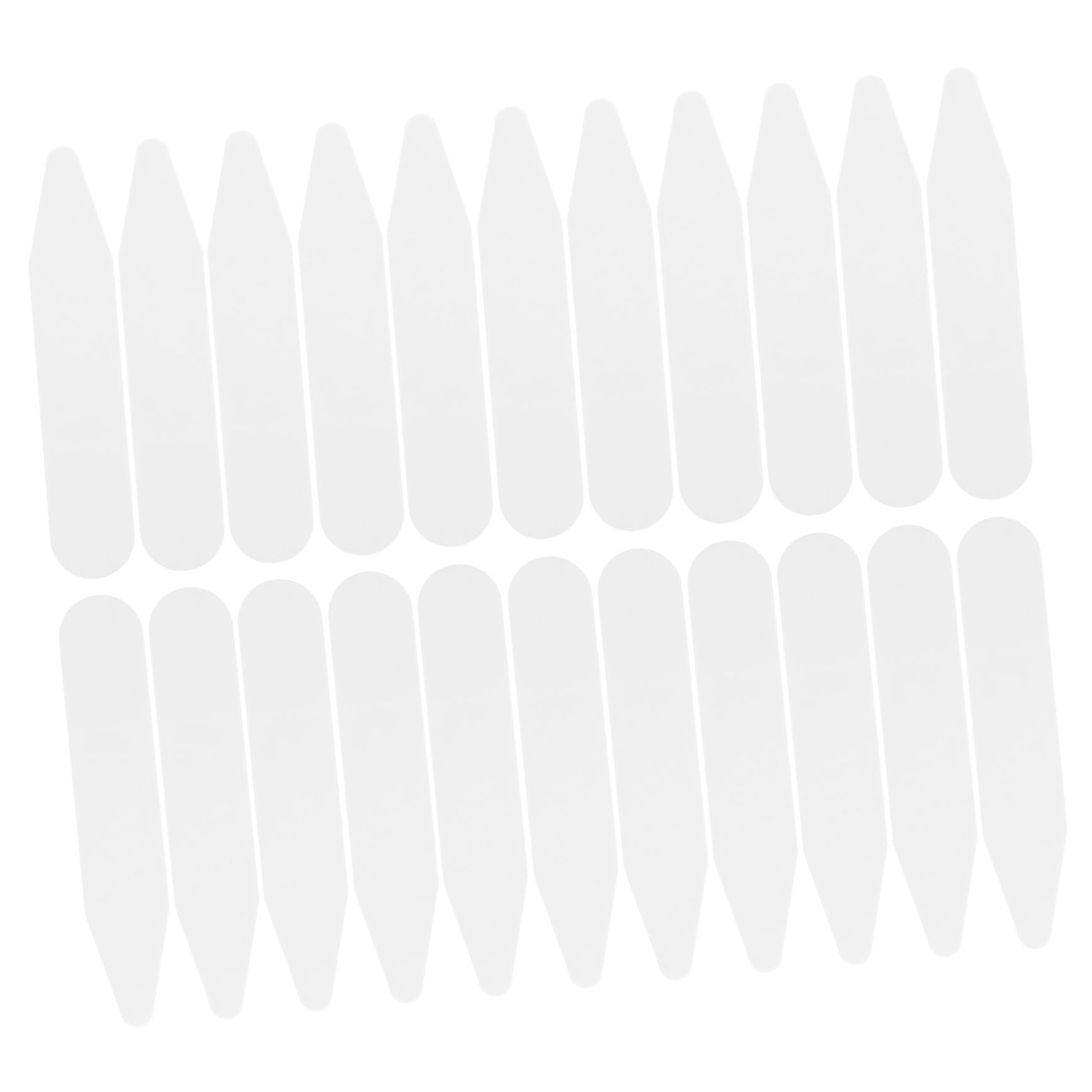 FRCOLOR 100pcs Plastic Collar Stays for Men Dress Shirt Collar Supports Adhesive Placket Stays 50.8x10x0.8mm Comfortable Rounded Corners