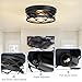 XPEHK 2 Pack Flush Mount Ceiling Light,Black 2-Light Hallway Light Fixtures Ceiling for Kitchen Entryway Bedroom Hall,E26 Base