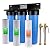 iSpring WGB32B 3-Stage Whole House Water Filtration System w/ 20” x 4.5” Fine Sediment and Carbon Block Filters and 3/4'' Push-Fit Stainless Steel Hose Connectors