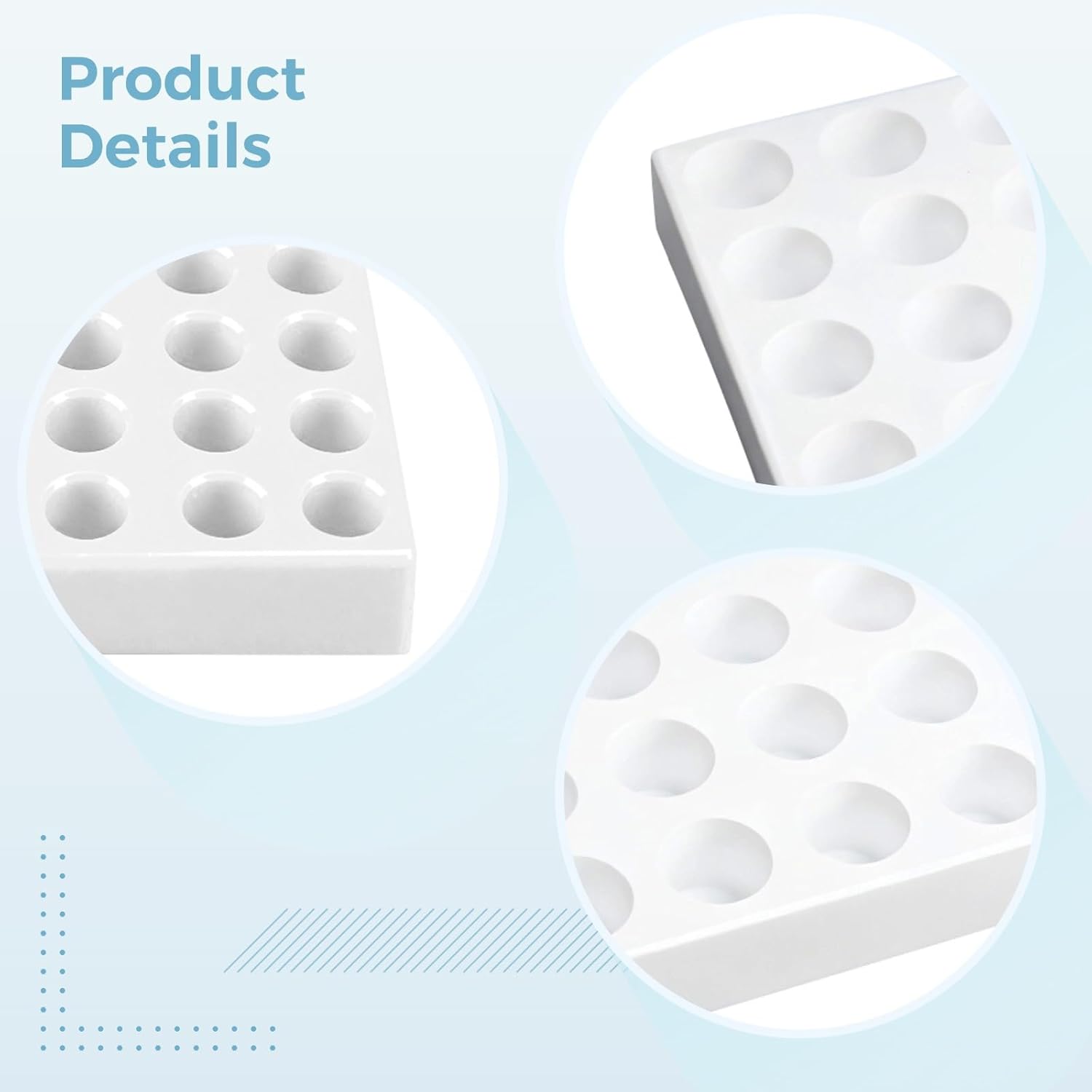 40-Hole Test Tube Storage Rack, Pp Plastic Holder For 10-15Ml Vials, 10.9 X 6.9 X 1.2 Inches, Ideal For Scientific And Educational Labs