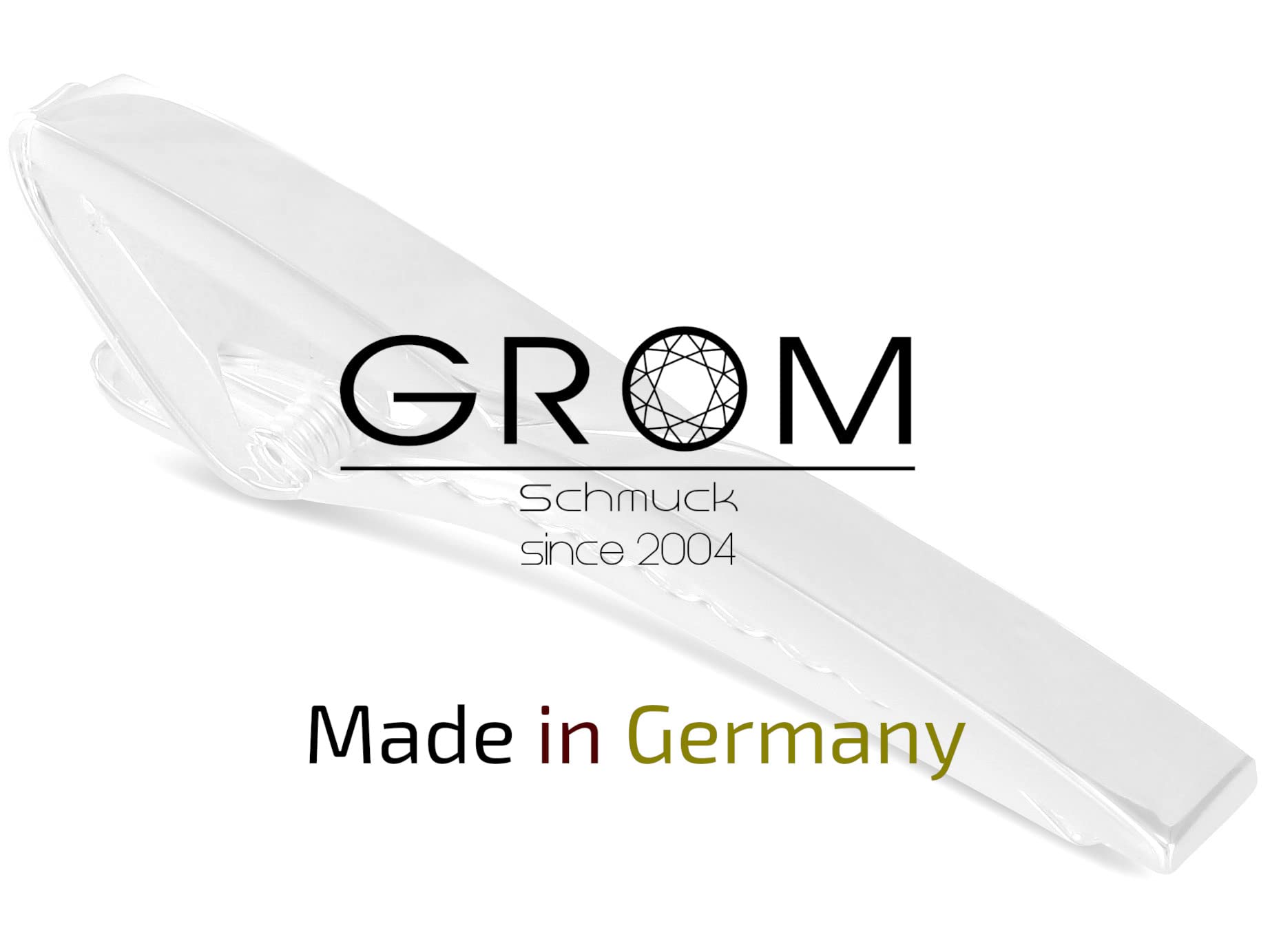 Grom Krawattenklammer/Krawattennadel 925er Sterling Silber gravurfähig