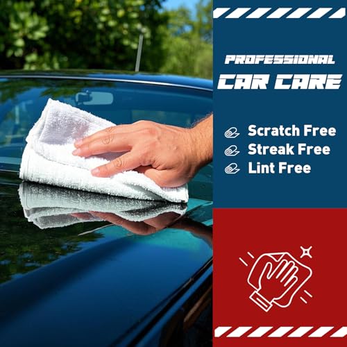TEAWOO White Microfiber Cleaning Cloths Bulk-400 Pack, Microfiber Towels Bulk, Towels for Cars, Cleaning Rags White (12x12 inches)