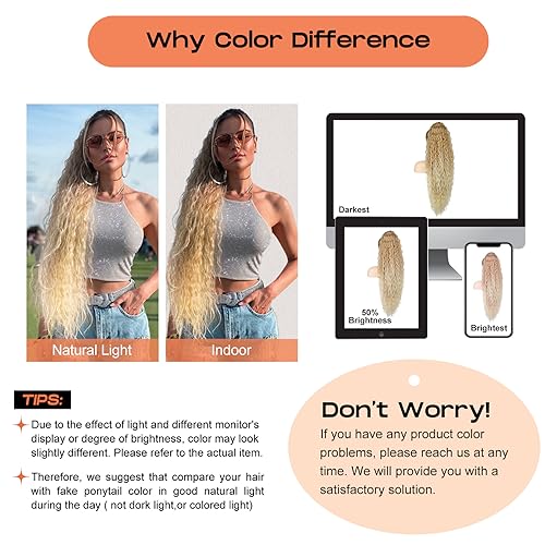 Seikea SK-36DPCL688-1B Black Ponytail Extension, Seikea 36 Inch Long Lightweight Full Natural Curly Drawstring Ponytail Fake Pony Tail Multi Layered Soft Clip In Hair Extensions Ponytail Synthetic Hairpiece thumb #7