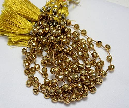 Pyrite en perles oignon facettées de 7mm pour bijoux de luxe