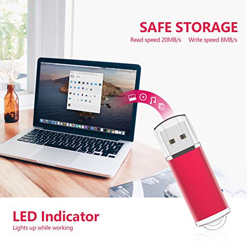 Kootion 2Gb Usb 2.0 Flash Drives 10 Pack Usb Flash Drives Pen Drive Memory Stick Thumb Drive Usb Drives, Red #TOP2