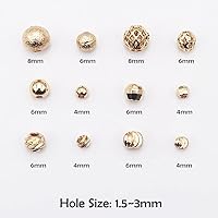 Vista 4 de INSPIRELLE 120 cuentas espaciadoras chapadas en oro de larga duración redondas y ovaladas para hacer joyas, pulseras, collares