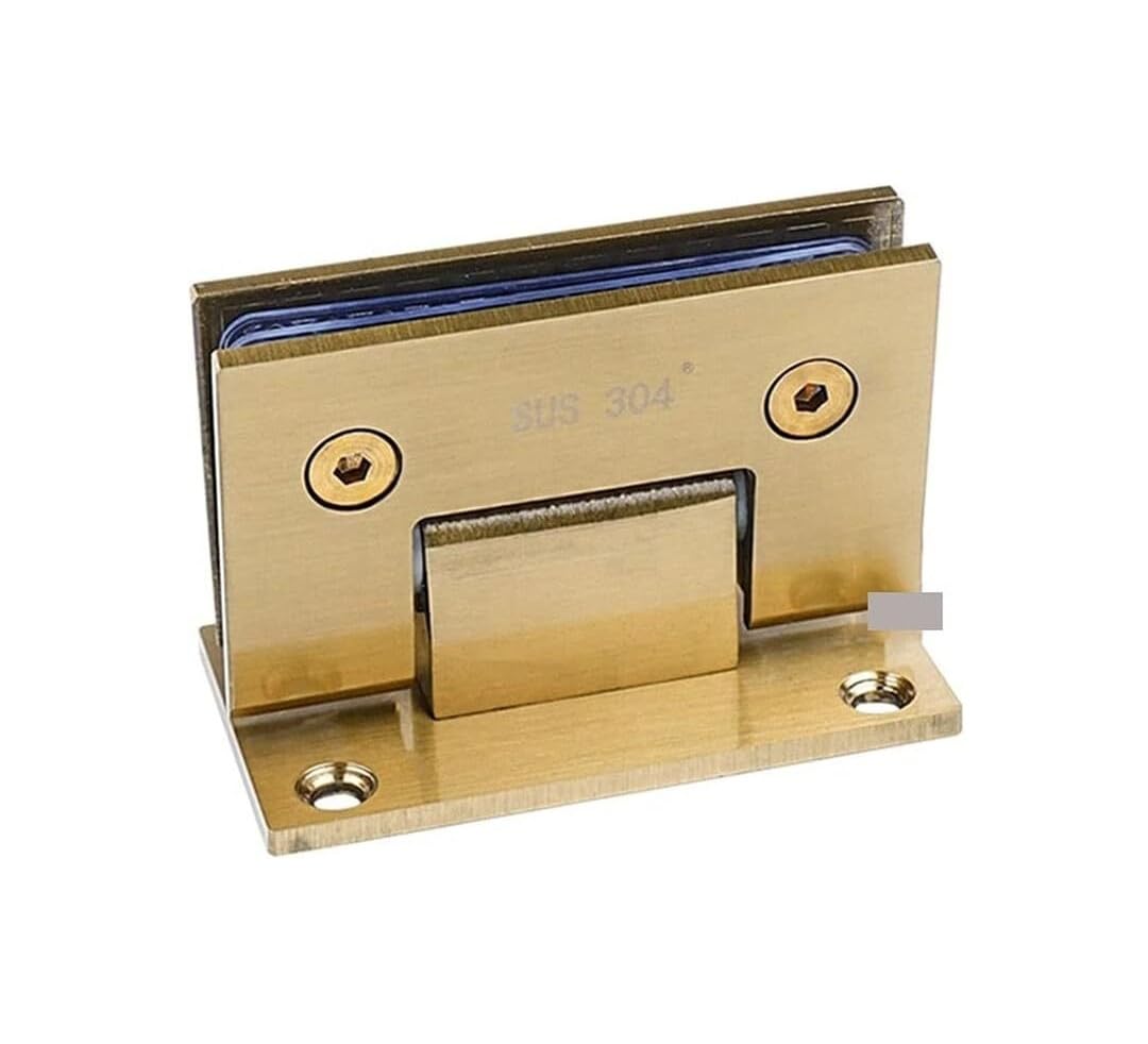2Pcs Stainless Steel Frameless Glass Door Hinge, 90 Degrees Bathroom Folding Glass Clip Door Hinges