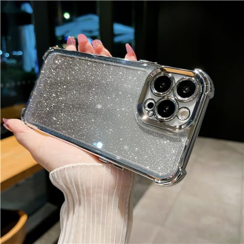 Étui iPhone 12 Pro antichoc avec cadre argenté brillant et protection d'objectif photo