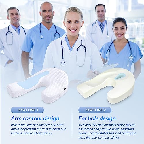 Homca Pillow For Side Sleeper Body Pillow For Adults Memory Foam Pillow With U-Shaped Contoured Support For Neck, Back, And Shoulder Pain Relief With Removable Washable Cover (Upgraded Version) #TOP4