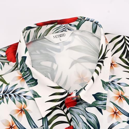 Image of Hawaiian Shirt for Men Tropical Shirts Summer Beach Button Down Short Sleeve Luau Aloha Floral Cruise Vacation Outfit 2026