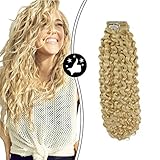 Moresoo 22 Inch Clip on Hair Extensions Blonde Clip in Extensions 7PCS 100G Natural Wave Remy Clip in Hair Extensions Human Hair Color #613 Bleach Blonde Full Head Hair Extensions Human Hair