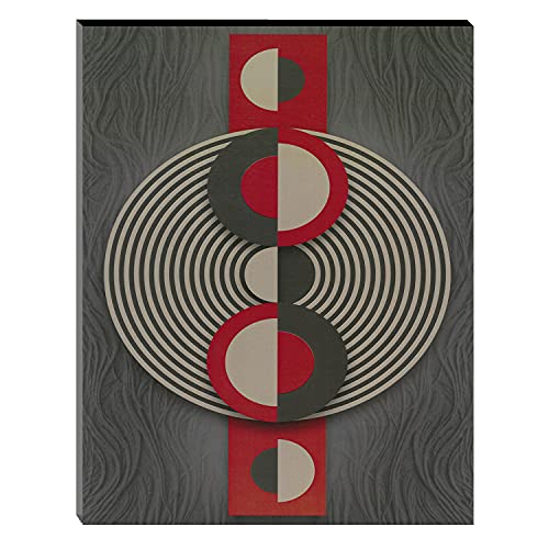 Image of Indianara Set of 3 Abstract Circles and Lines Art MDF Art Painting (3723FL) without glass 4.5 X 12, 9 X 12, 4.5 X 12 INCH