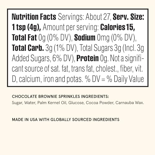 Image of Fancy Sprinkles Chocolate Crunchy Jimmies | Brownie Flavored Chocolate Sprinkles for Cake, Cupcake & Ice Cream | Classic & Funfetti Baking | Everyday & Birthday | 1 Pack (0.5c)