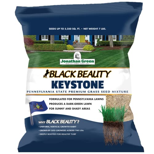 Jonathan Green (10361) Black Beauty Keystone PA Grass Seed (Made for Pennsylvania) - Cool Season Lawn Seed (7 lb)