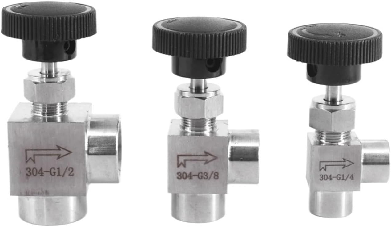 1個 1/8インチ 1/4インチ 3/8インチ 1/2インチ BSPT NPT メスエルボ 90度角度ニードルバルブクレーンエルボ