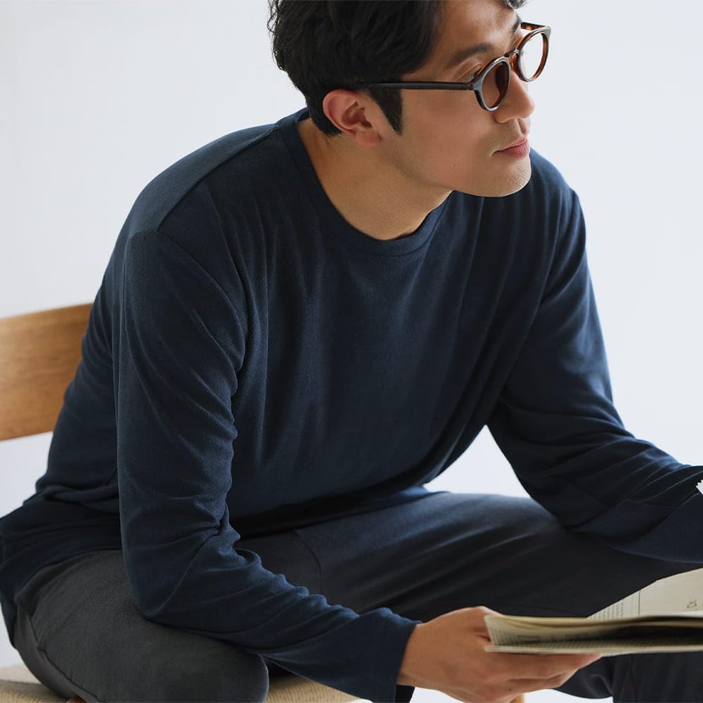 【TVで話題沸騰のリカバリーウェア上下セット 即納】【チャコールM】ワークマン メディヒール リカバリー ルームパイル 長袖クルーネ