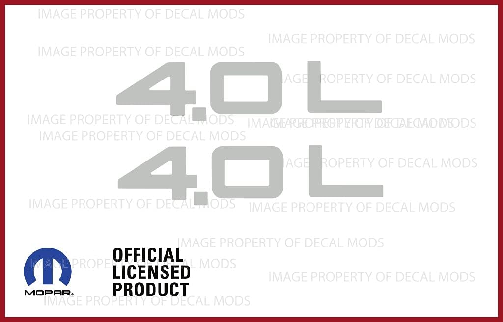Decal Mods Fender 4.0 Side Logo Graphic fits Jeep Wrangler TJ (1997-2006) (Set of 2) SJ3Y9 Metallic Silver