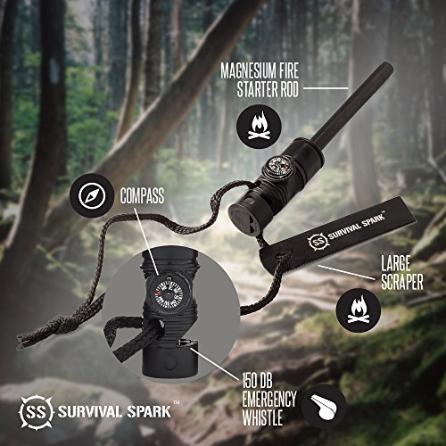 image for SharpSurvival Spark Fire Starter Kit - Magnesium Ferro Rod Fire Starte