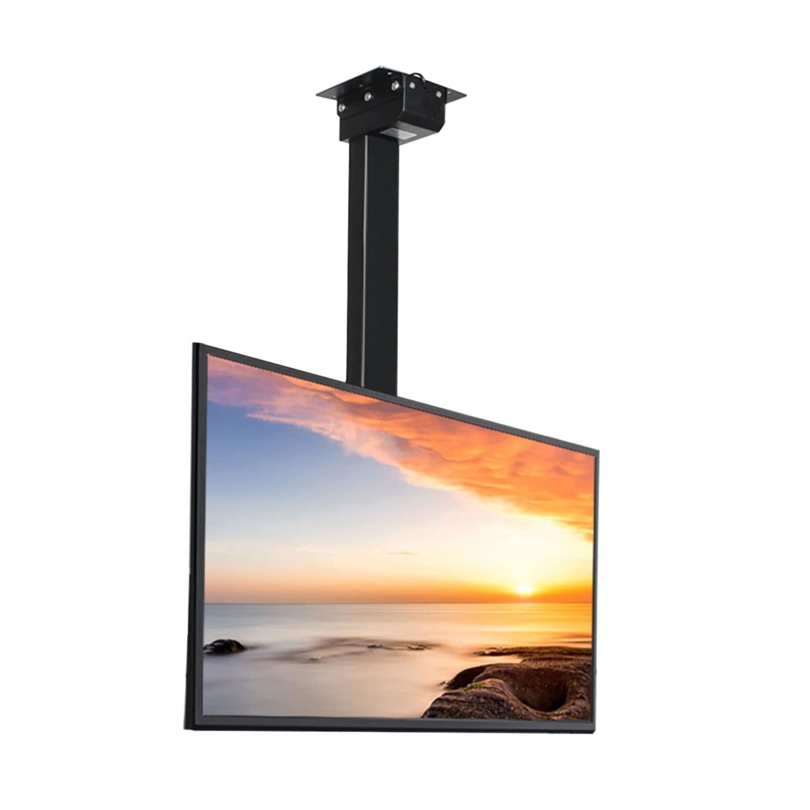 Soporte De Elevación De TV Eléctrico, Soporte De TV De Techo Motorizado Ajustable En Altura, con Ajuste De Distancia De Orificio Izquierdo Y Derecho, Control Remoto E Interruptor De Control Dual (Siz
