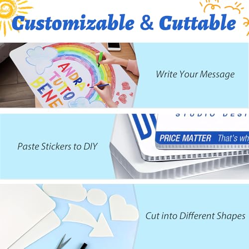 image for ISDGER Blank Yard Signs with Stakes, 2 Pack 17x12 Inches Corrugated Pl