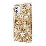Glitzerndes Design: Kompatibel mit iPhone 12 Pro Max 6,7 Zoll Hülle, 3D Glitzer Bling Hülle Luxus Glänzend Kristall Strass Diamant Bumper Klar Schutzhülle Cover Klar Machen Sie Ihr Telefon High-End, Luxus und Glänzend
