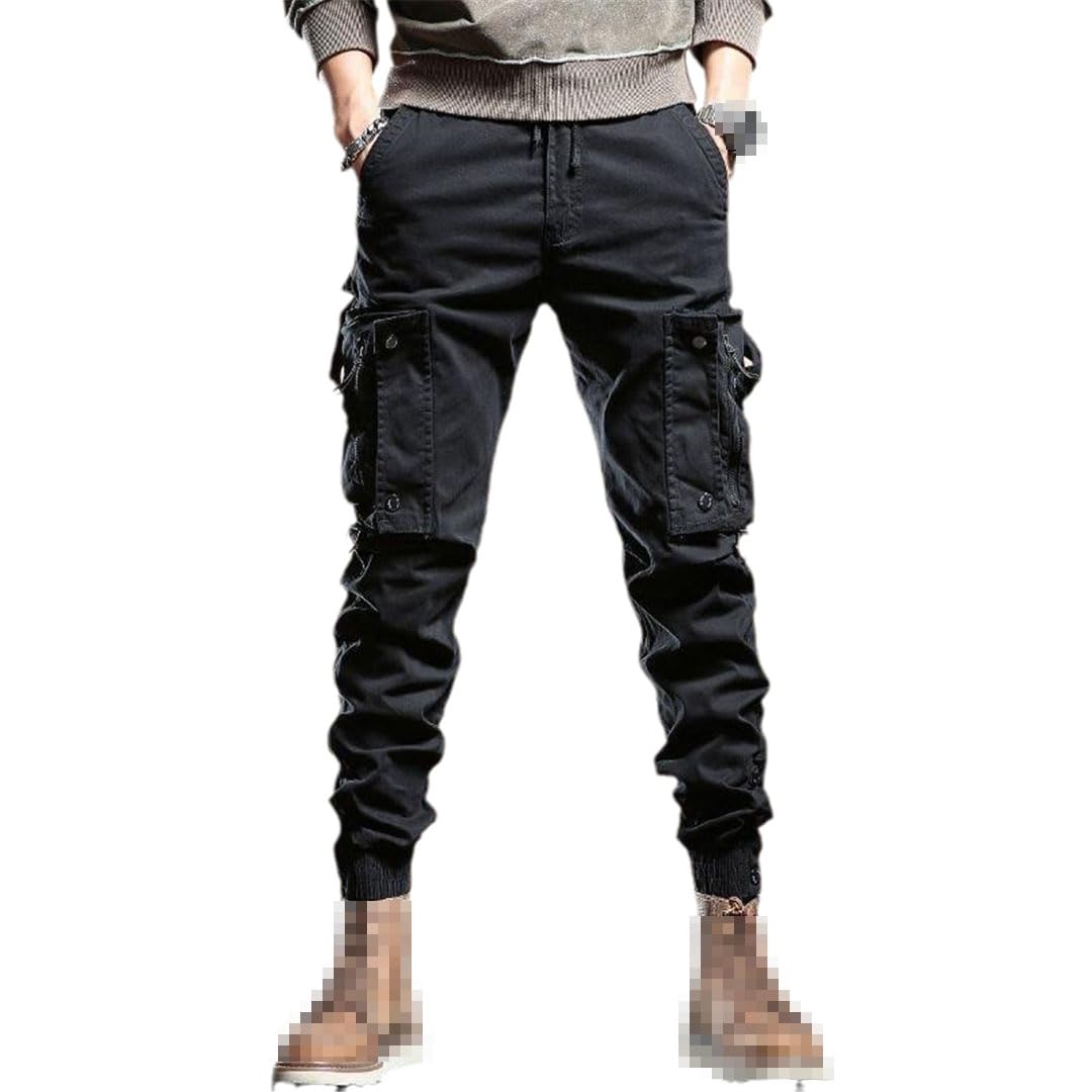 Vogrtcc Pantaloni da Uomo Pantaloni Cargo Pantaloni con Tasche con Cerniera Slim