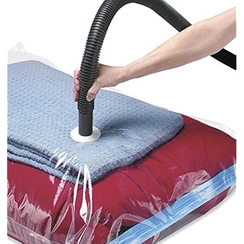 GLOW Vacuum Storage Bags - Premium Large 2 Pack 80cm x 60cm Airtight, Waterproof & Reusable Home & Travel Space Saving Clear Compression Saver Pouches Store Clothes Duvet Bedding Pillow Cushion Cover