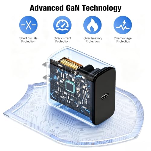 60W USB C Charger Block, Super Fast Charger Android 10ft C to C Cable Cord Long,Type C Laptop Charging Power Adapter for Samsung Galaxy S26 S25 S24 S23 S22 S21 Ultra/MacBook Pro/iPhone 18 17 16 15 Pro — view 2