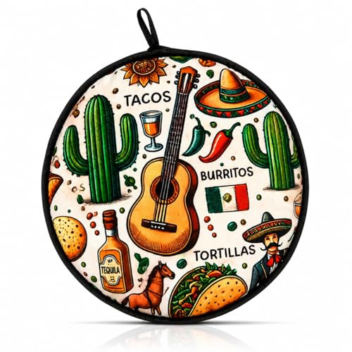 COOQUI 12 Inch Tortilla Warmer Microwave Safe – Insulated Pouch Keeps Tortillas Warm & Soft –...