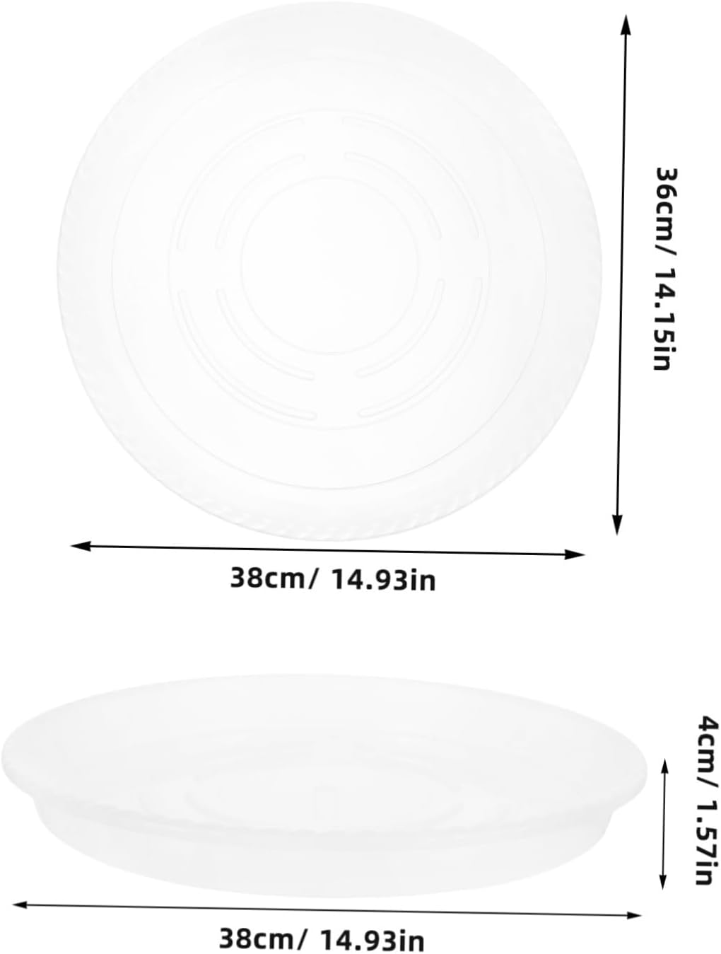 4Pcs Clear Plastic Plant Pot Saucer Round Water Tray for Use Flower Pot Drip Tray for Gardening Decorative Pebble Display Versatile Feeding Bowl
