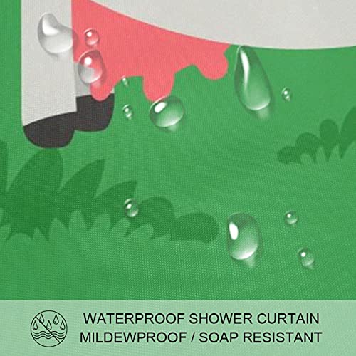 Rideau de douche motif vache verte imperméable coloré 183 x 183