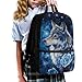 Luarisgur Rose Wolf Girls Backpacks Ages 8-10 Flowers School Bookbag for Teen Kids Children Schoolbag Fashion Book Bag for Primary Elementary Middle School Student Daypack