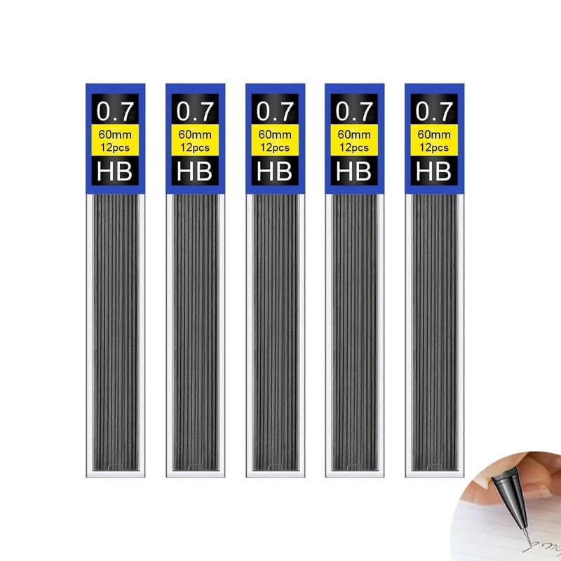 60 Pack 0.7mm HB Mechanical Pencil Lead Refills - Break Resistant Graphite