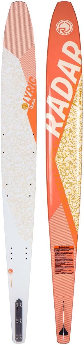 RadarSkis Women's Lyric Water Ski - White/Coral/Sand - Lightweight Carbon for Effortless Turns at 26-34 MPH