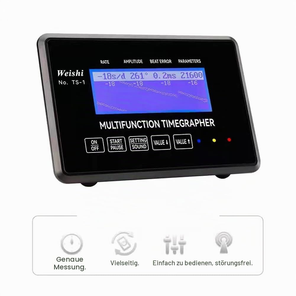 100~240 V Mechanische Uhr Zeitwaage Rate Abweichung Amplitude Polarisation Hubwinkel Zyklustest Multifunktionskalibrierungsinstrument Berührbarer Bildschirm Startseite Uhrengeschäft