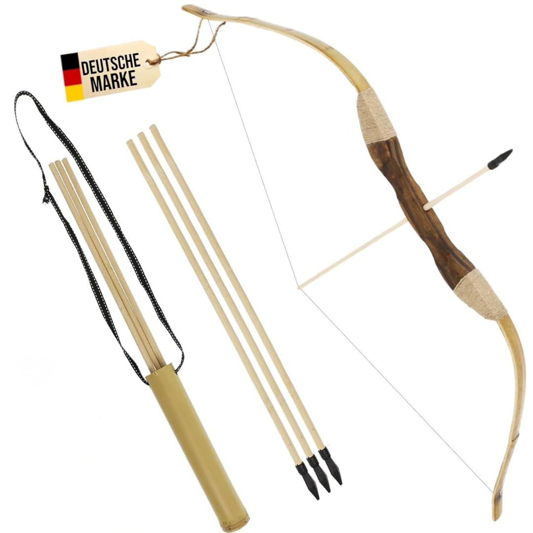 FLITZEBOGEN Bamboo Set, 40 Zoll, Kinderbogen | Anfängerbogen mit Köcher und Pfeilen, ab 7 Jahre