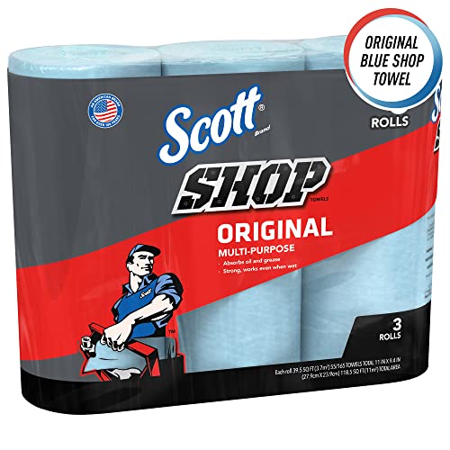 Image of Scott Shop Towels Original (75143), Blue Towel, 9.4'x11' Wipe (30 Rolls of 55 Sheets, 10 Packs /Case, 1,650 Sheet Total)
