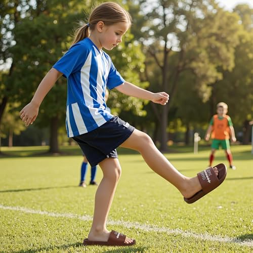 Image of INMINPIN Kids Boys Girls Ball Sprots Slides Sandals Ultra Comfortable Beach Pool Shower Shoes House Slide Indoor Outdoor for Sports Fan