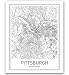 Pittsburgh Poster, Pittsburgh Map, Map of Pittsburgh, City Map Posters, Modern Map Art, City Prints, Wall Decor, Minimal Print, Map Poster, City Poster, City Map Wall Art, Minimalist Posters, 8x10