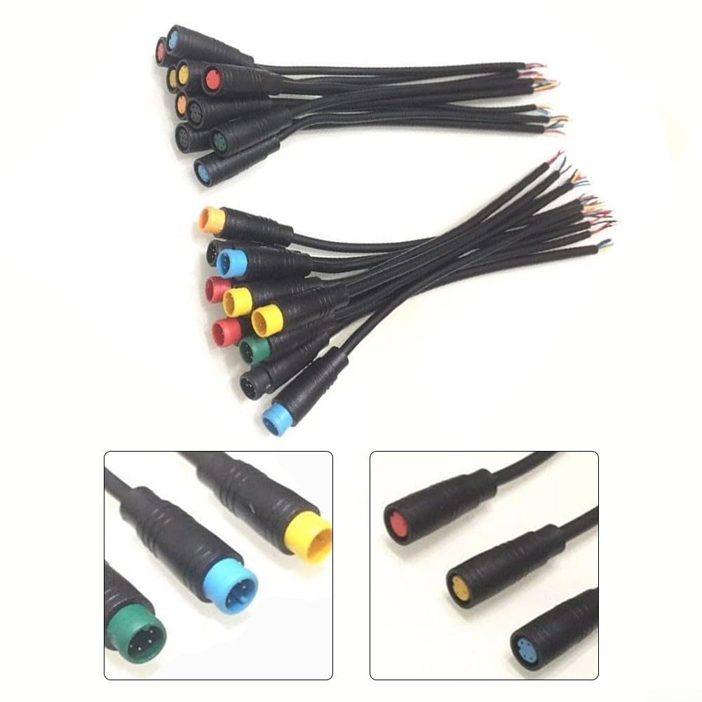 5Pair M8 6 Pin DC Bike Connettori Impermeabile Maschio Femmina 15cm Lunghezza Cavo Compatibile con Circuiti Elettrici
