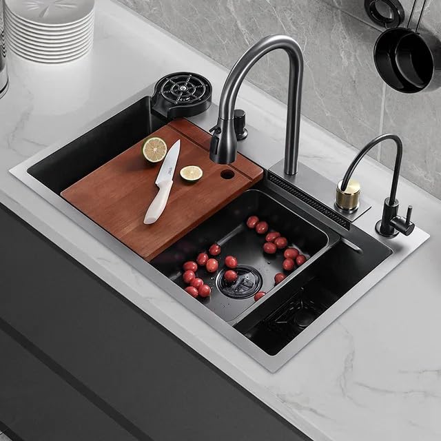 ARAMO Multifunctional Kitchen Sink - Smart with Pull-out Faucet, Rainfall Water & Glass Washer (B0CG7GKLMJ) Amazon Price History, Amazon Price Tracker
