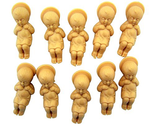 Baby Jesus Christ with Halo Plastic Figurine, 1 3/4 Inch, Pack of 10